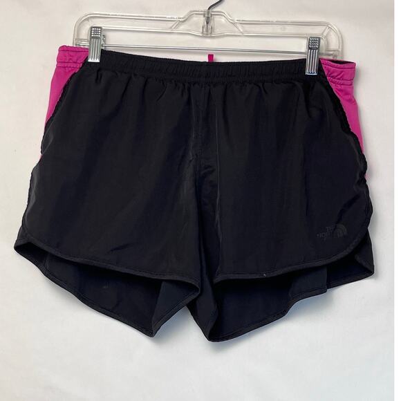 North Face Women's Running Shorts - Black/Pink - Size Large Athleisure Casual - Picture 1 of 10